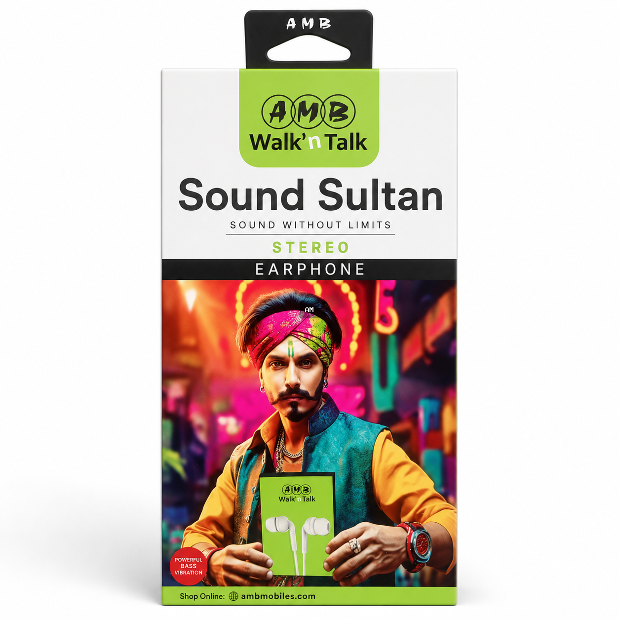 AMB Walk’n Talk Sound Sultan Stereo Earphone – Premium Sound Without Limits